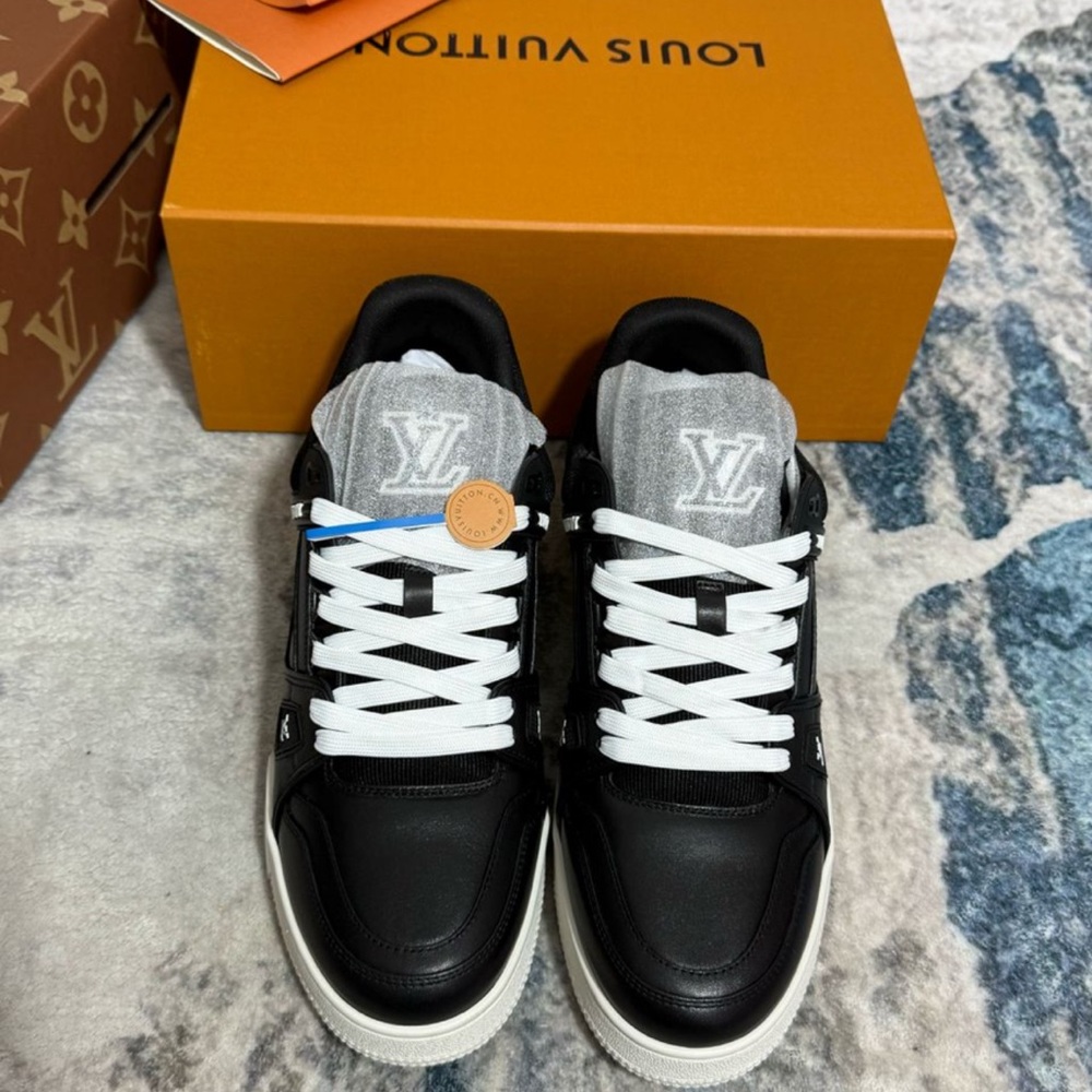 Louis Vuitton Black and Gray Sneakers Classic Design